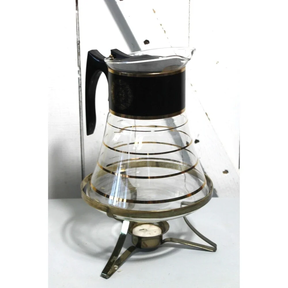 DAVID DOUGLAS Flameware Glass Coffee Pot PERCOLATOR  w/ Metal Stand